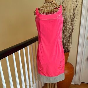 Narciso Rodríguez Vibrant coral Pink gray Sleeveless Dress made in Italy